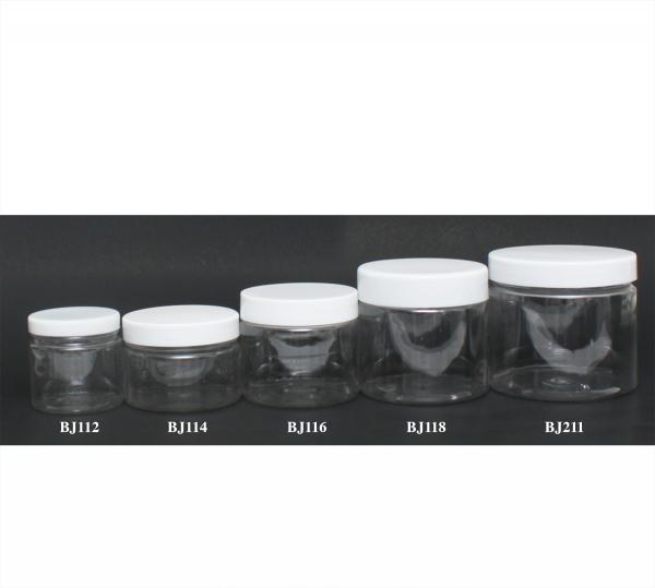 Thin-Walled Clear PET Round Jar with White Cap | 120ml ~4oz #3